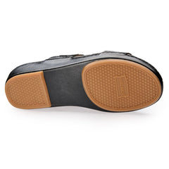 AN-7013 Black / Tan  - Grain Textured  Luxury Handcrafted Arabic Sandal for Men