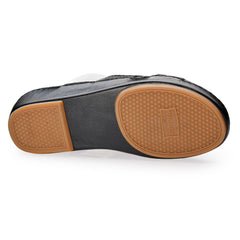 AN-7014 Black / Tan -  Dual Tone Textured Luxury Handcrafted Arabic Sandal for Men