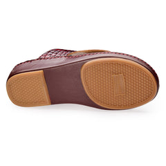 AN-7012 Brown - Ostrich Textured  Luxury Handcrafted Arabic Sandal for Men