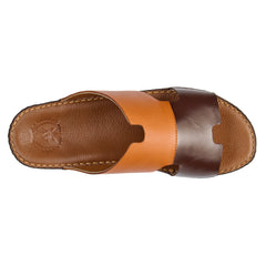 AN-7006 – Brown / Tan – Dual Shade Soft Luxury Arabic Sandal for Men