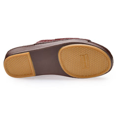 AN-7003 – Maroon Croc-Textured Luxury Arabic Sandal for Men