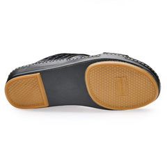 AN-7004 – Full Black - Dual Textured Luxury Arabic Sandal for Men