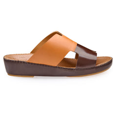 AN-7006 – Brown / Tan – Dual Shade Soft Luxury Arabic Sandal for Men