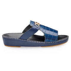 AN-7002 – Blue Croc-Textured Luxury Arabic Sandal for Men