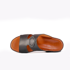 AN- 4802  Black / Tan - Luxury Arabic Sandal for Men