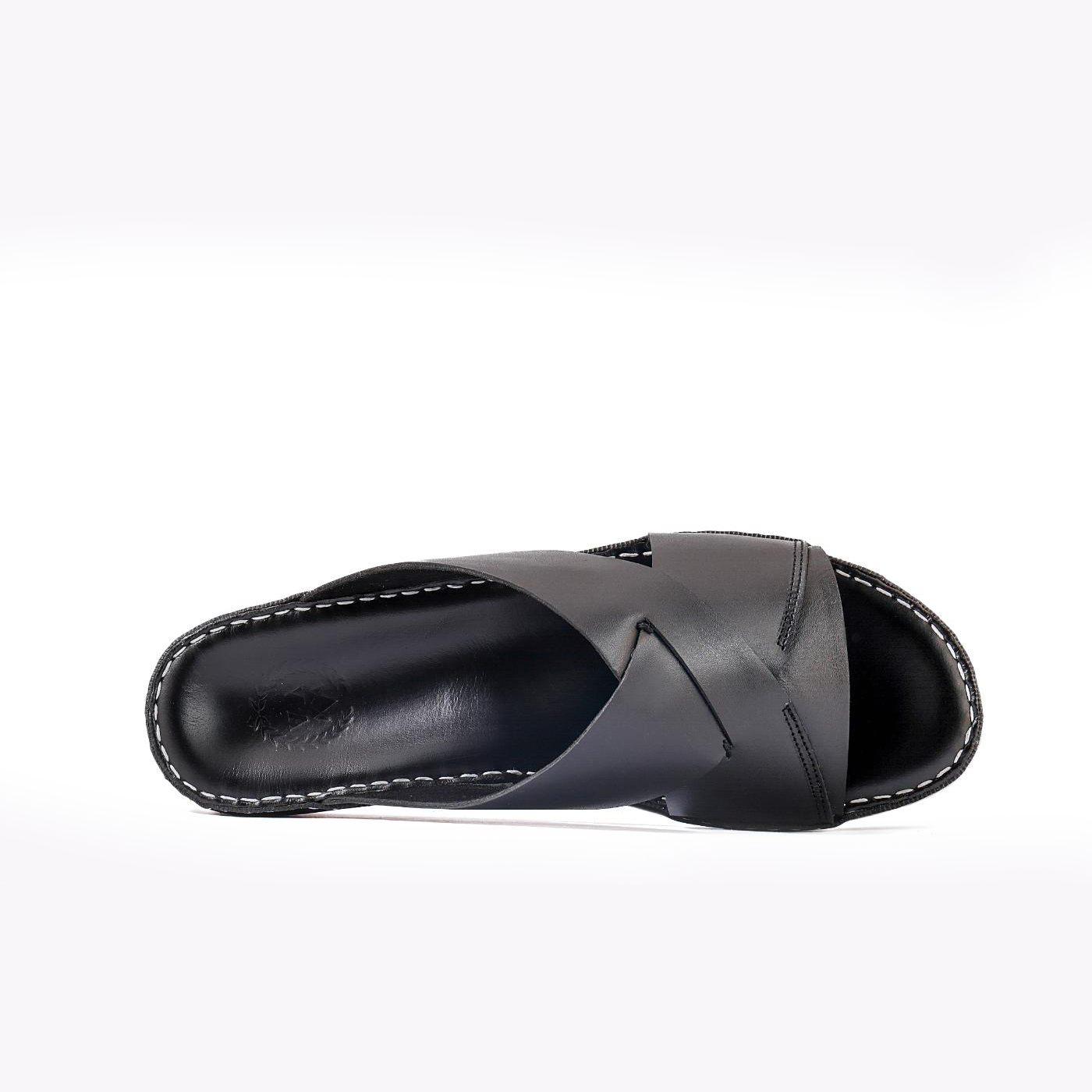 AN-2012- Black Luxury Arabic Sandal for Men