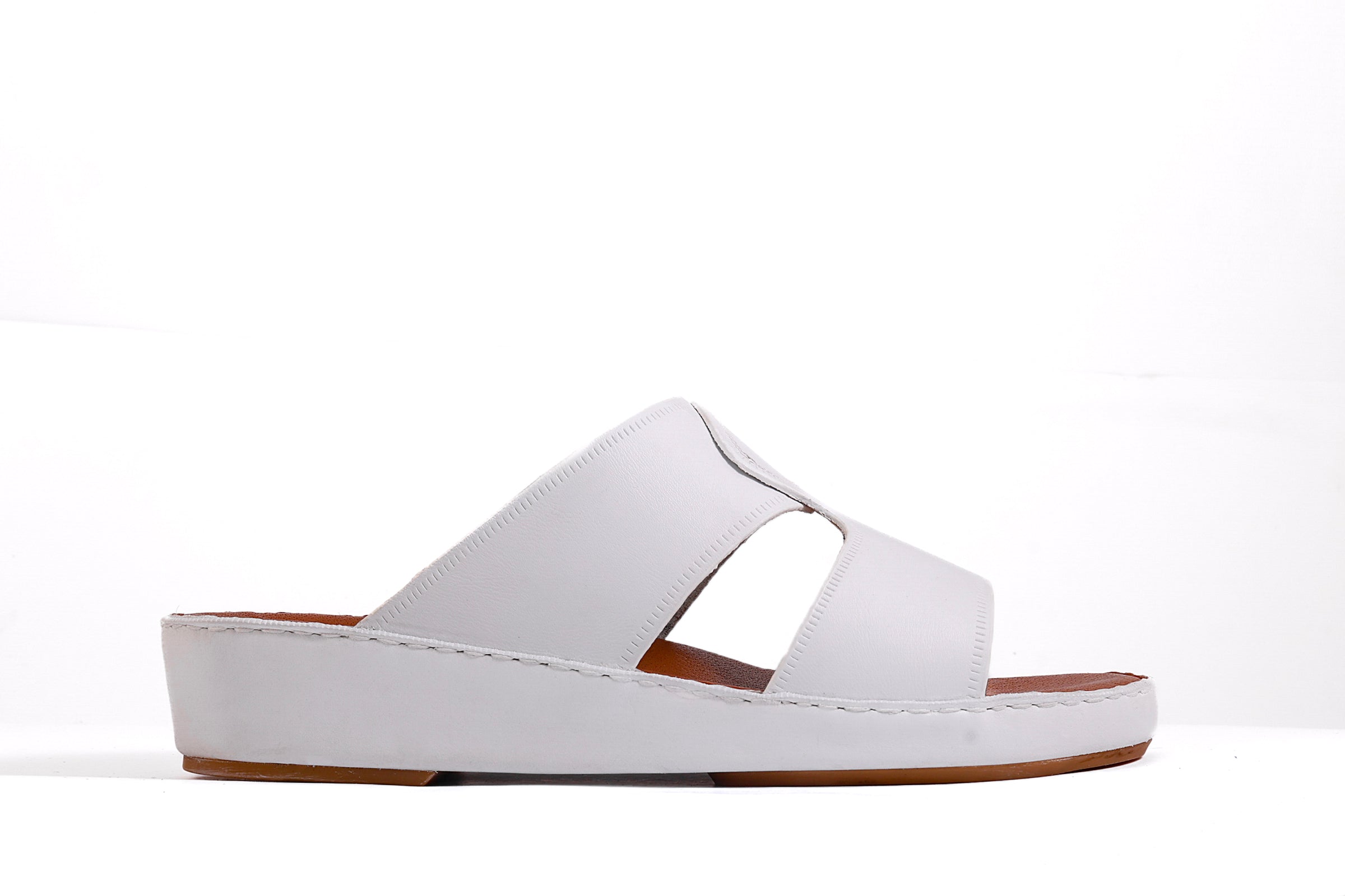 AN- 4802 - White / Tan Luxury Arabic Sandal for Men