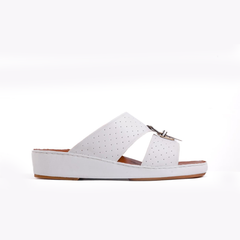 AN-2028- White Luxury Arabic Sandal for Men