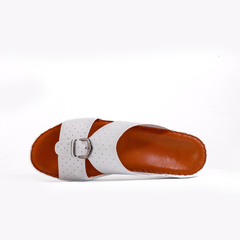 AN-2028- White Luxury Arabic Sandal for Men