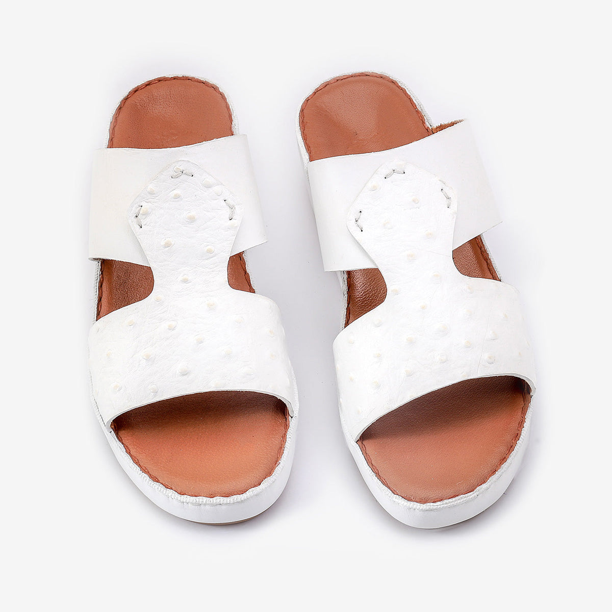AN- 4808 White  / Tan - Luxury Arabic Sandal for Men