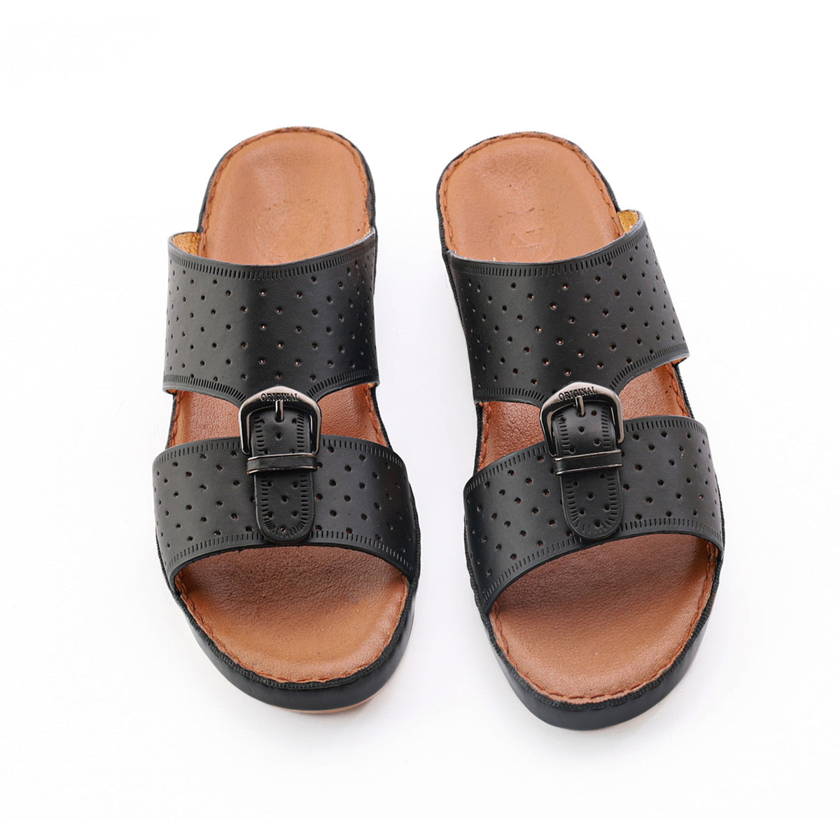 AN- 4809 - Black / Tan  Luxury Arabic Sandal for Men