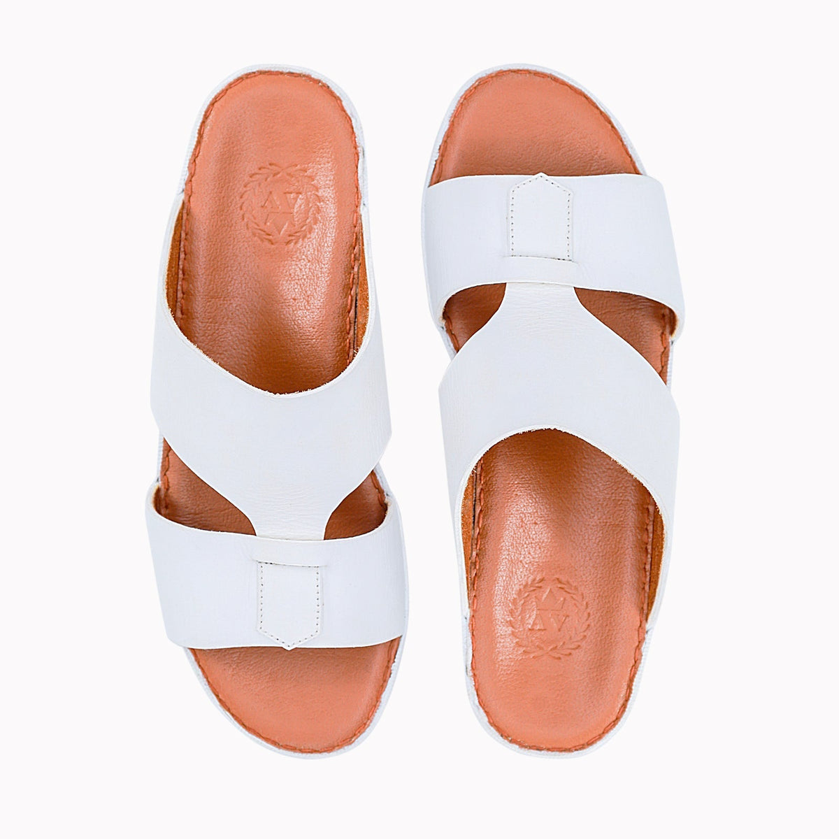 AN- 4804 White / Tan - Luxury Arabic Sandal for Men