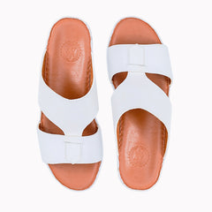 AN- 4804 White / Tan - Luxury Arabic Sandal for Men