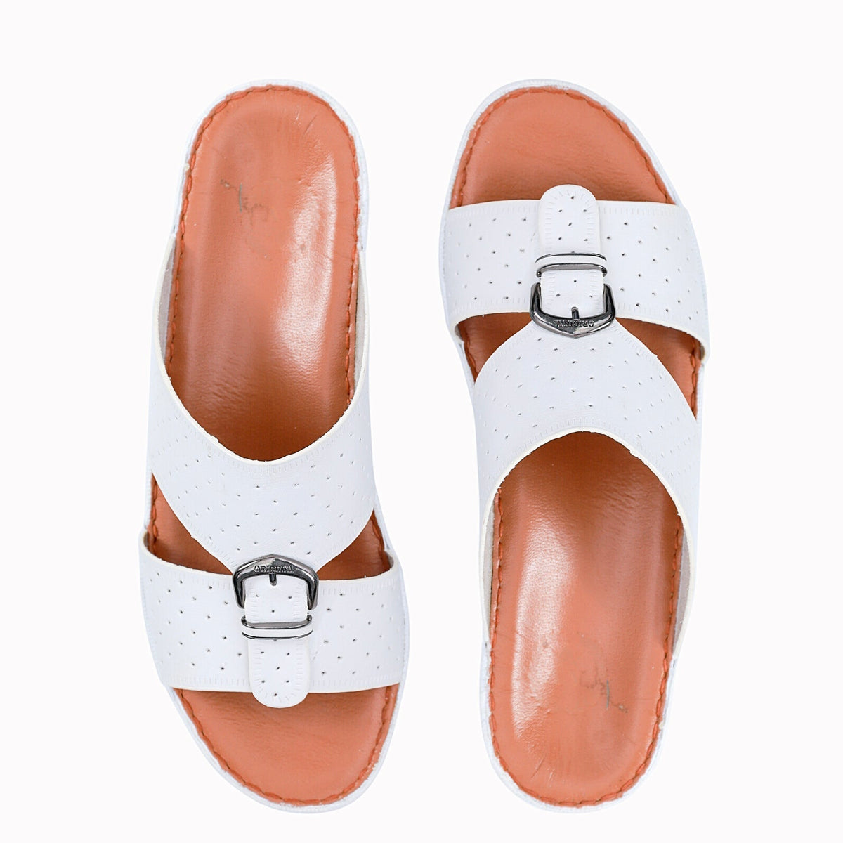 AN- 4809 White / Tan - Luxury Arabic Sandal for Men