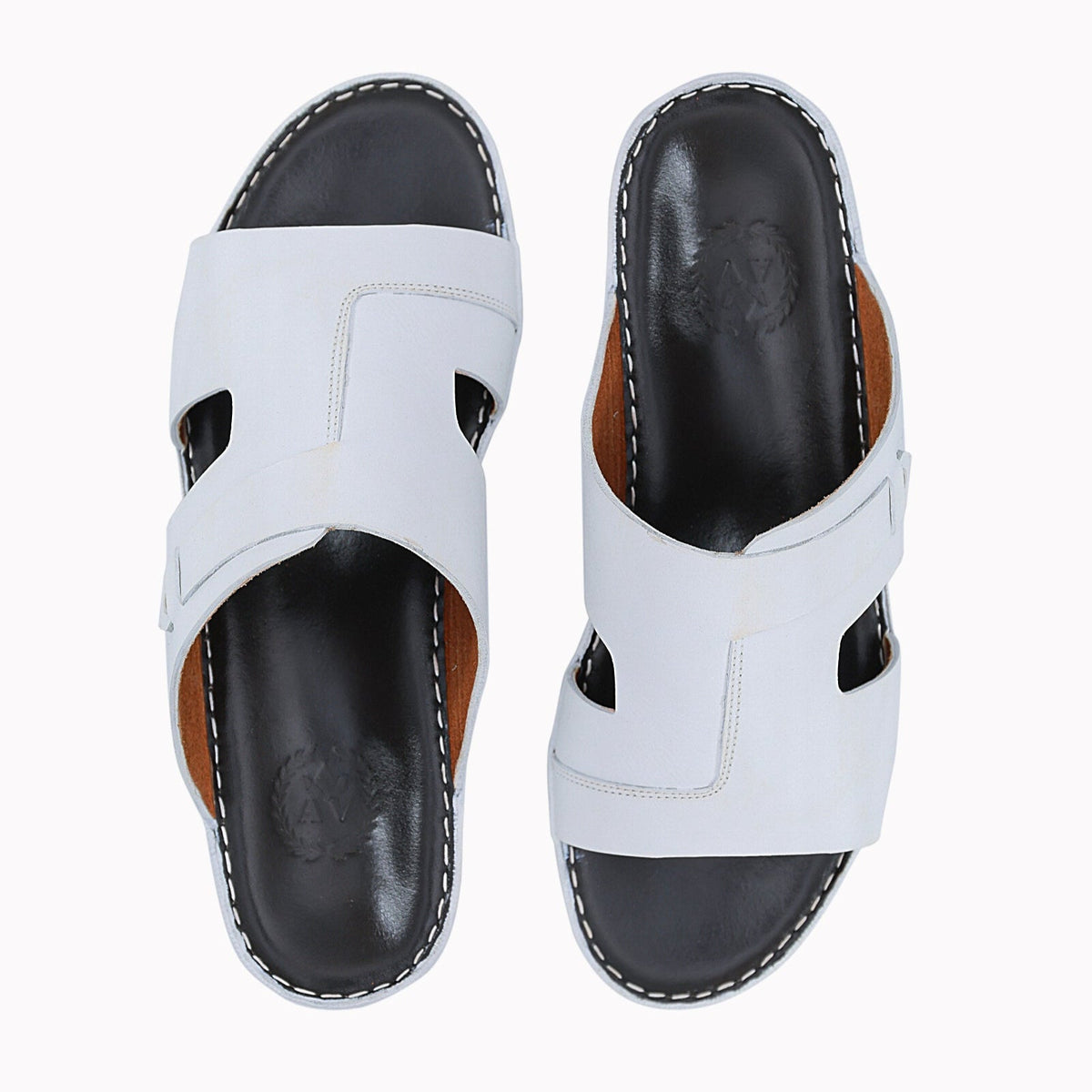 AN- 4807 White / Black - Luxury Arabic Sandal for Men
