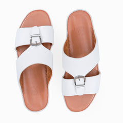 AN- 4801 White / Tan - Luxury Arabic Sandal for Men