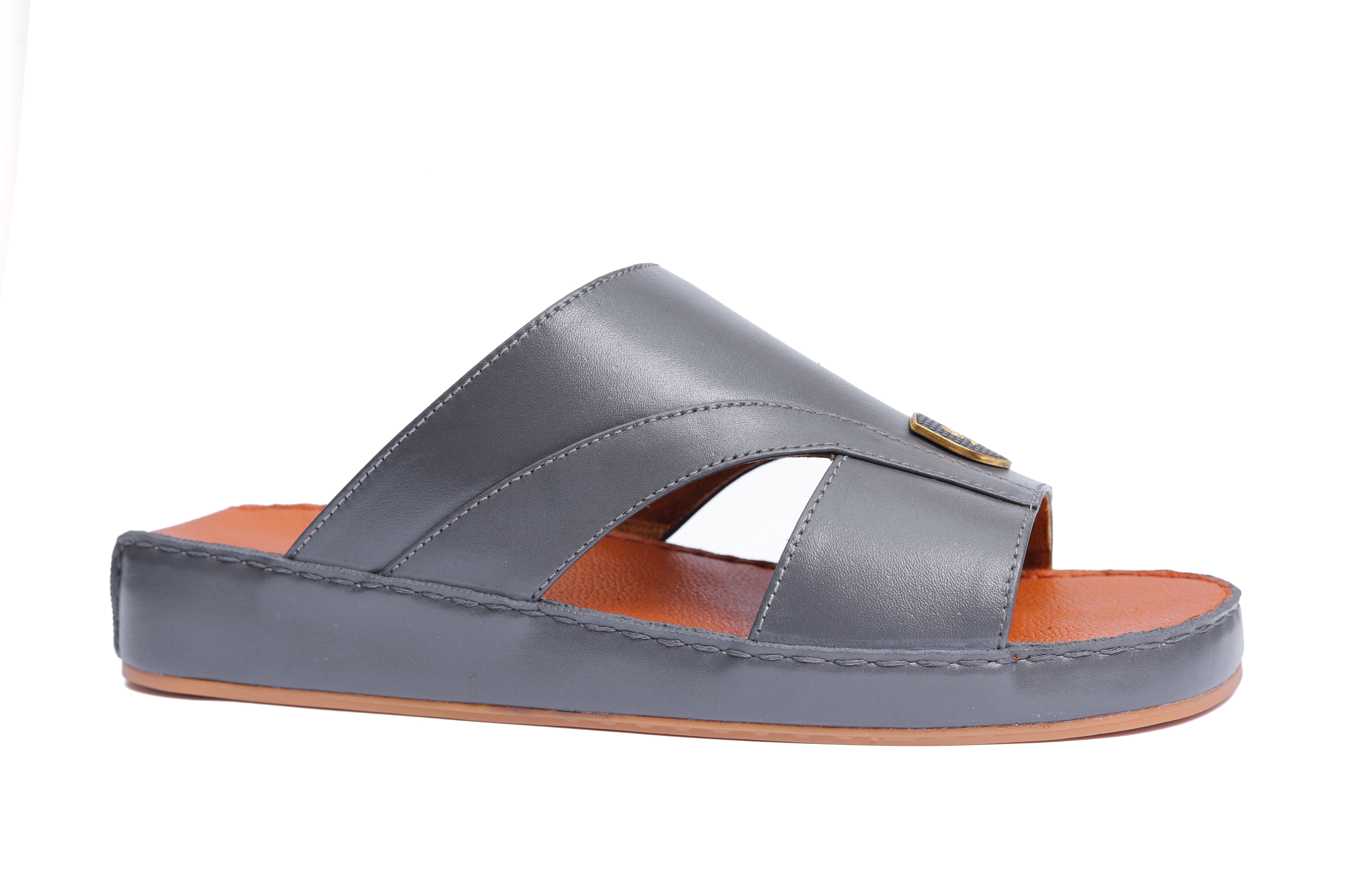AN- 4849 - Gray / Tan Luxury Arabic Sandal for Men