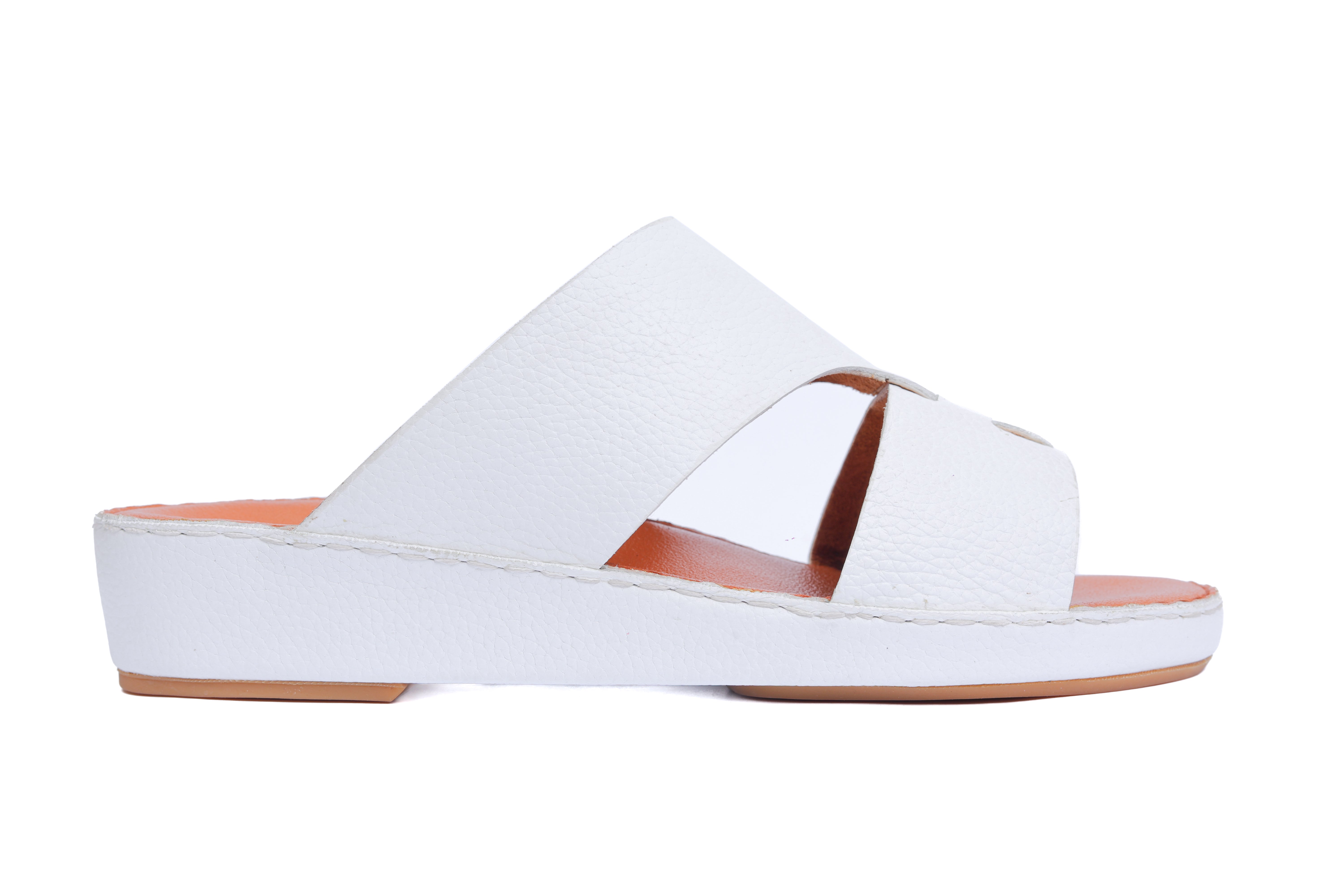 AN- 4851 - White / Tan Luxury Arabic Sandal for Men