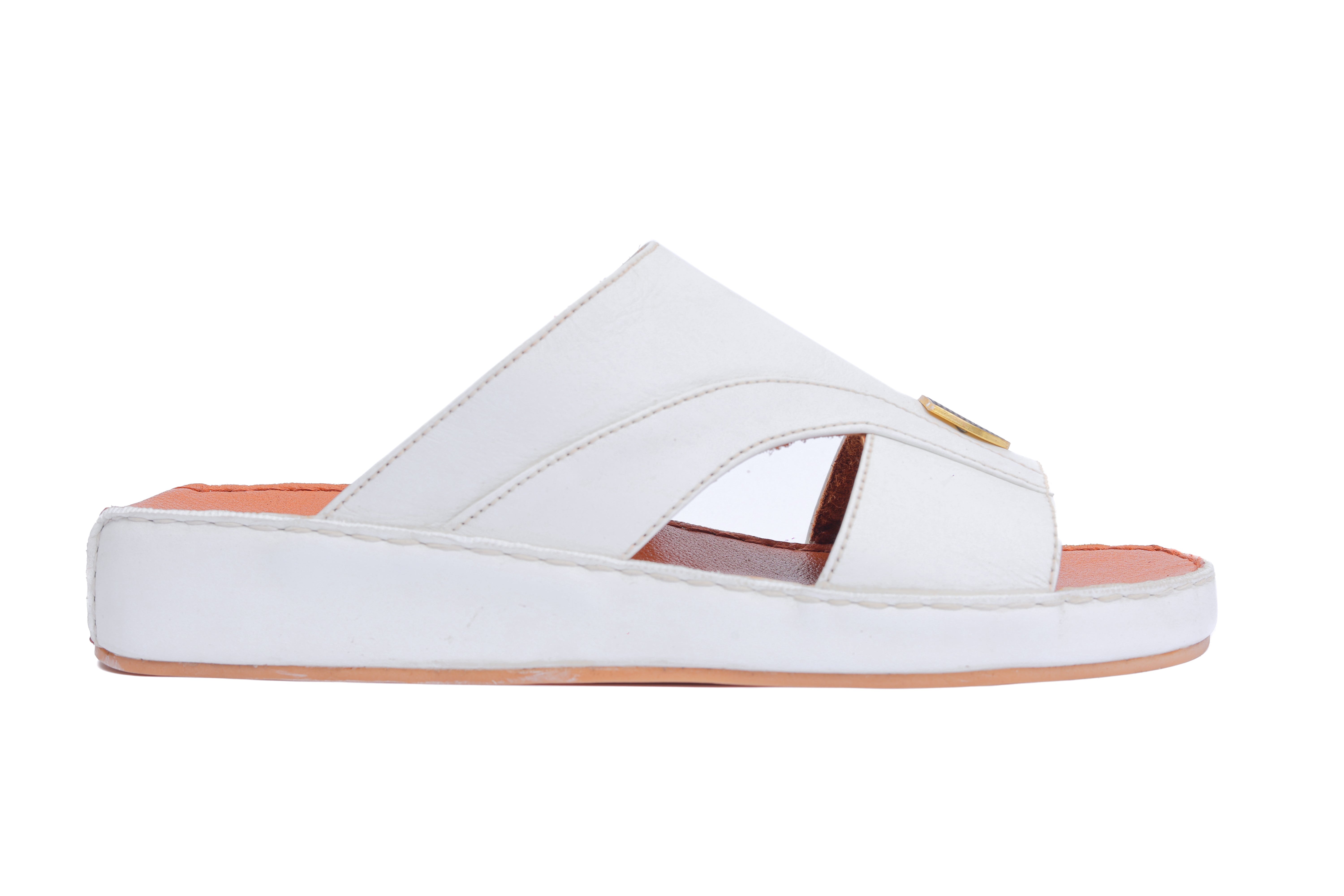 AN- 4849 - White / Tan Luxury Arabic Sandal for Men